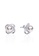 XAFITI silver Sterling Silver Freshwater Pearl Set Zircon Clover Stud Earrings EDC1AACFF1412AGS_1