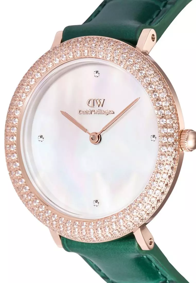 Crystalline Bezel Green Croc Rose Gold - Women Watch stainless steel watch DW Official Authentic Original jam tanggan perempuan DW jam tangan