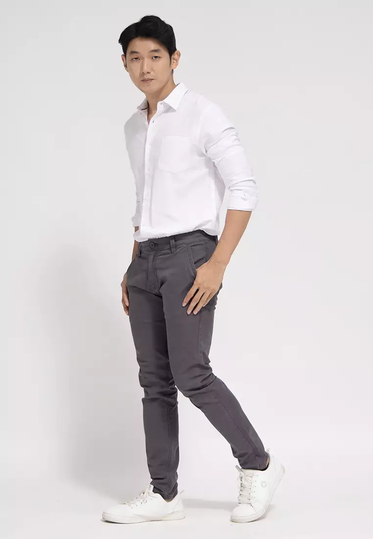 Celana Chinos Cotton Stretch Charcoal OXCON