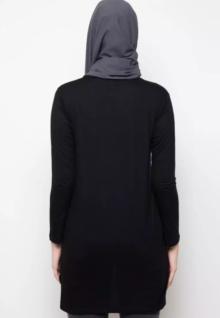 LTC88 Thirdday mls simple does it hitam hijab lengan panjang wanita