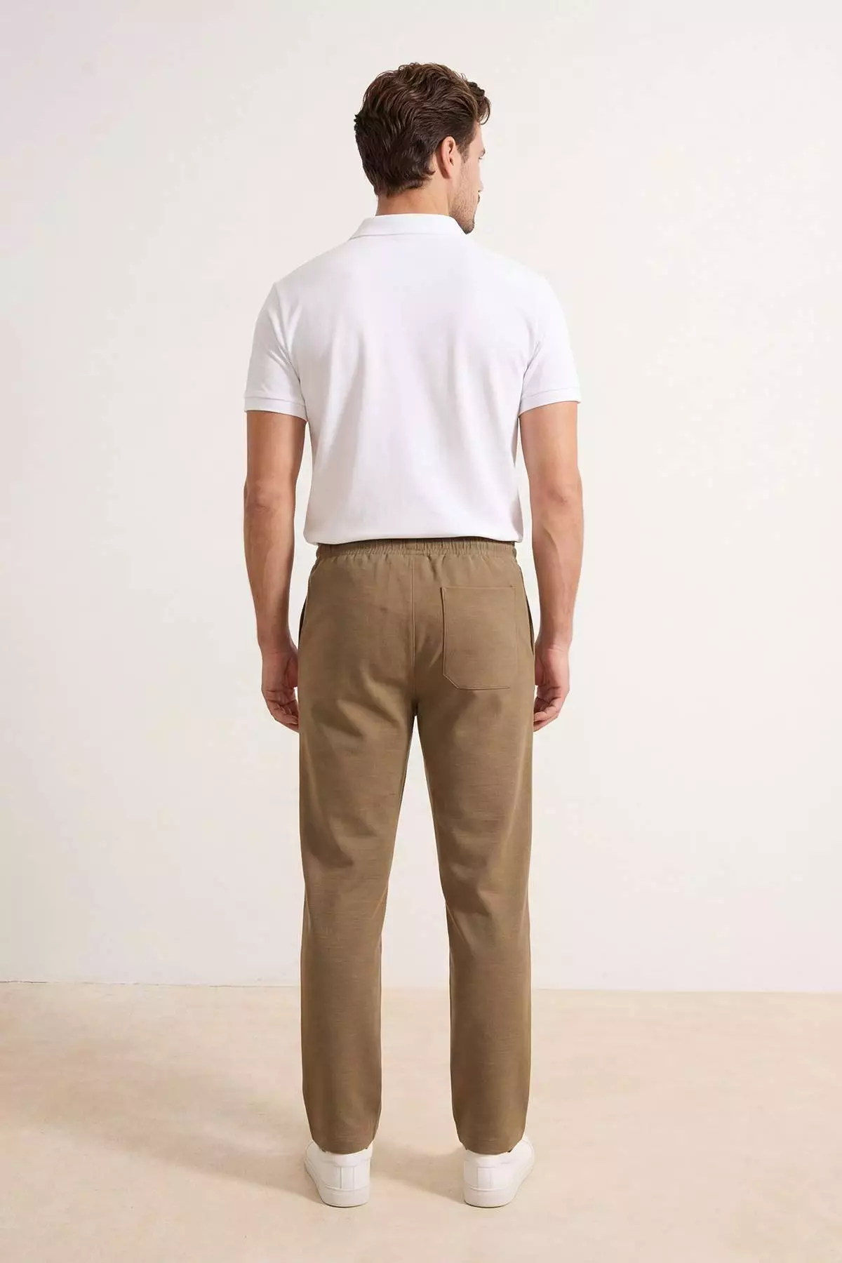 Mink Linen Look Waist-Tied Men'S Trousers Tmnss26Pl00007