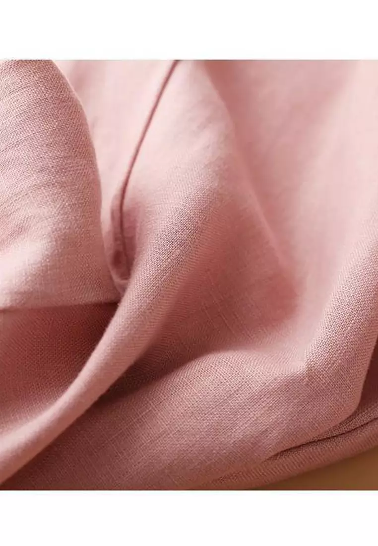 High Waist Cotton-flax Cropped Pants RZ-C132