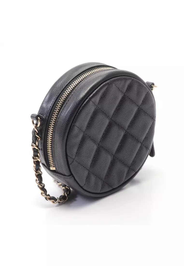 Chanel Matelasse Single Chain Women's Caviar Leather Shoulder Bag Black  Auction
