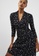 French Connection black Isla Meadow Jersey V-neck Dress 18E3BAA5542560GS_4