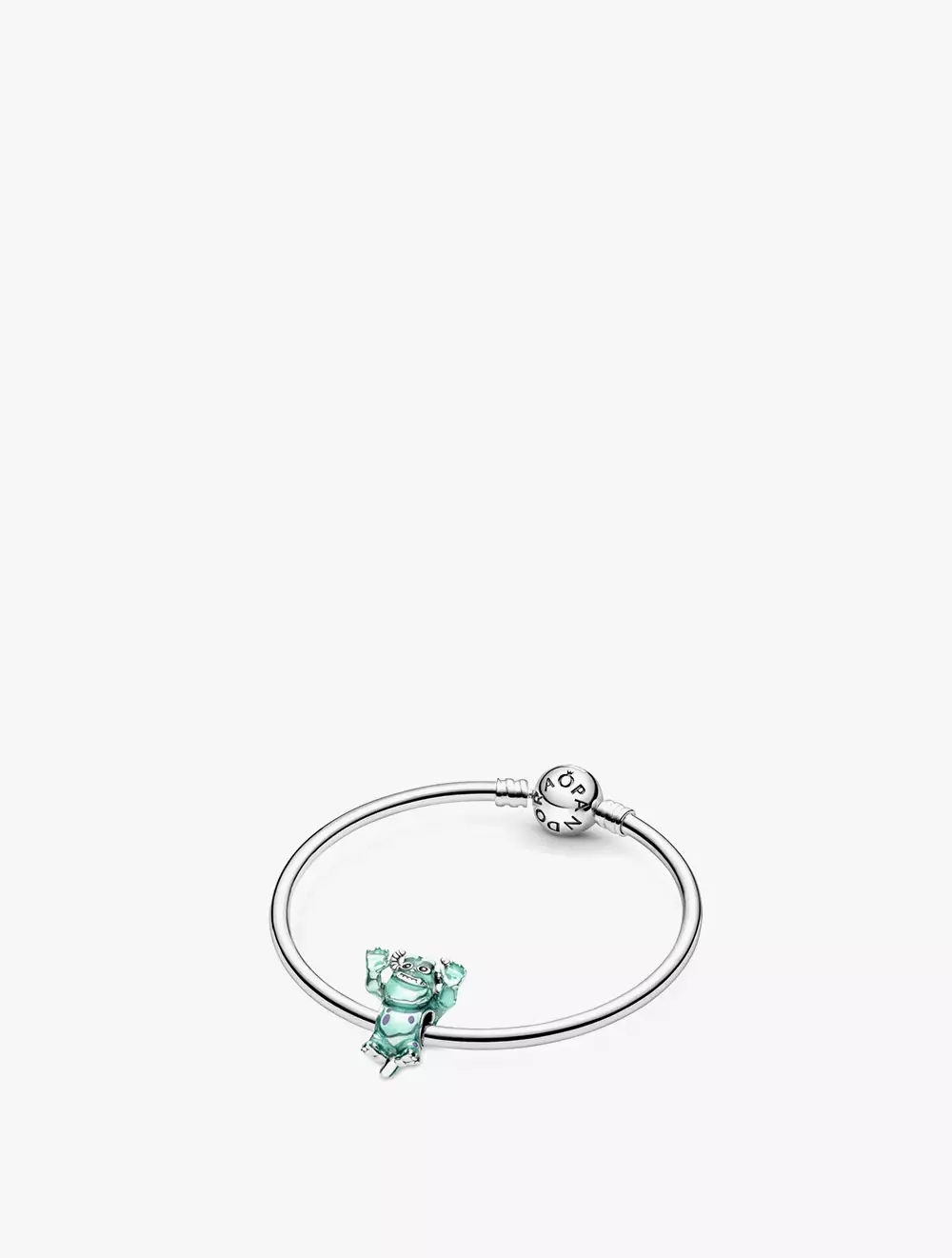 Disney Pixar Sulley sterling silver charm with black, pink and transparent blue enamel