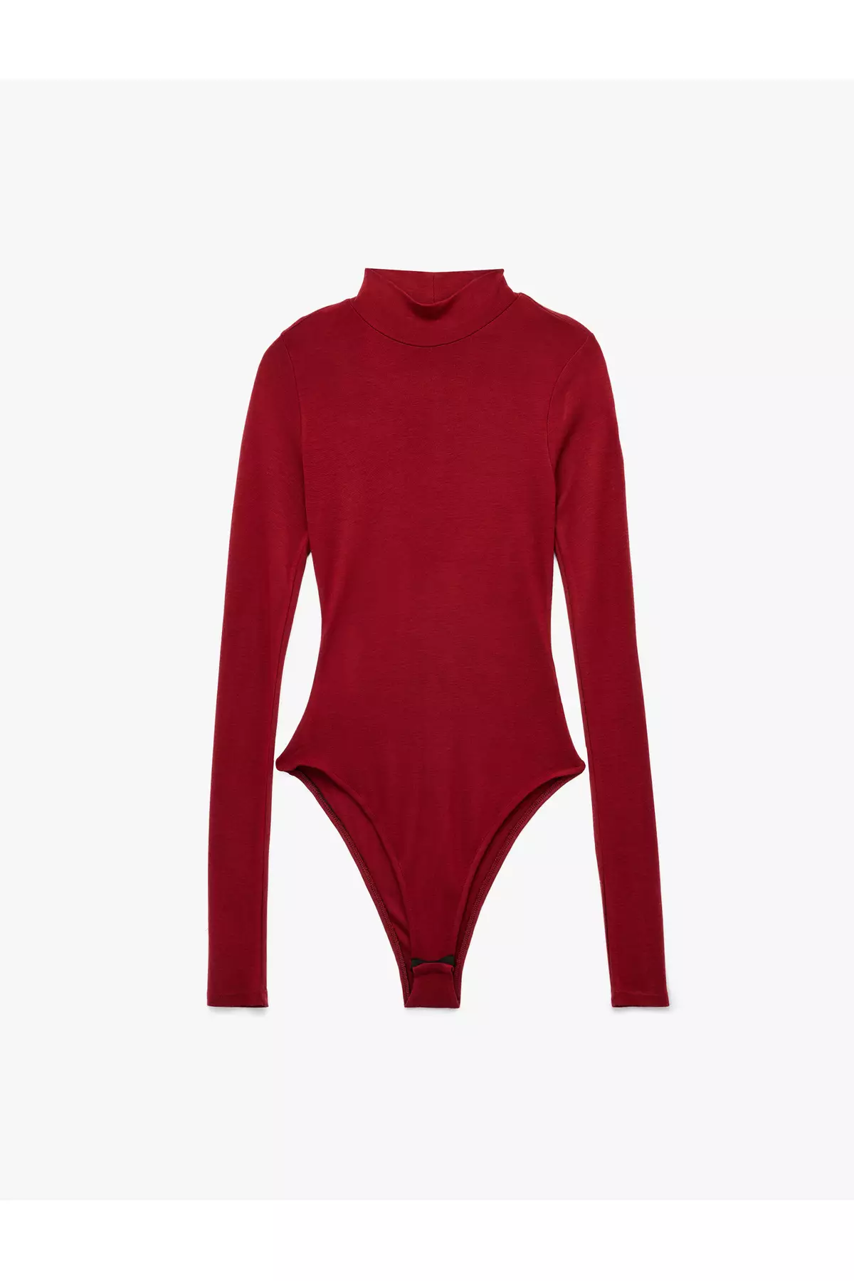 Viscose Fabric Slim Fit Long Sleeve Stand Collar Bodysuit