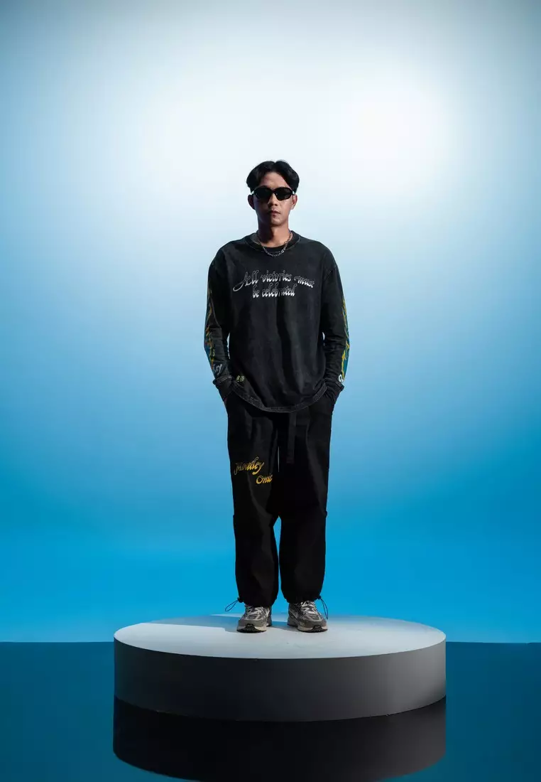 Moutley x Onic - Men's T-Shirt Long Sleeve Oversized Fit Cotton 16s Ghost Mind OL-310325