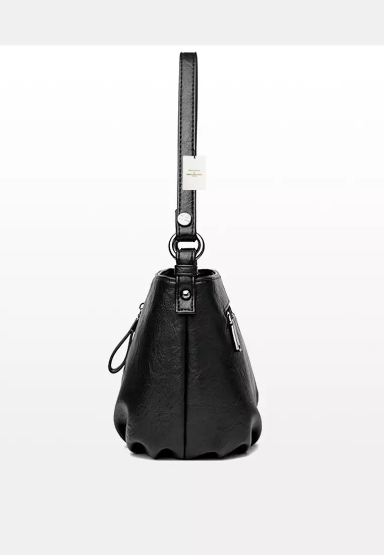 Textured Faux Leather Cross-Body Bucket Bag JW HD-3938