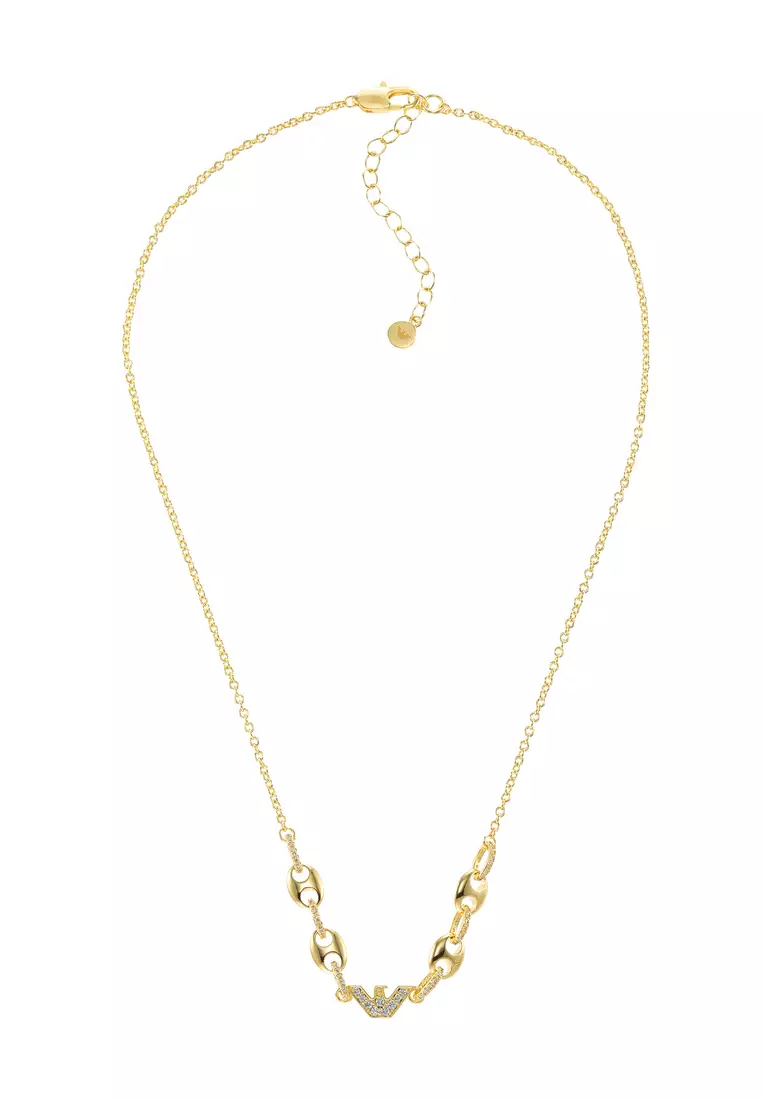 Gold brass necklace best sale