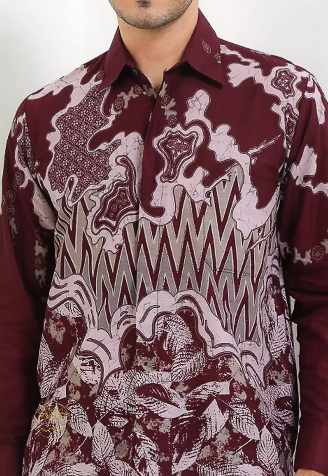 Respati Maron Kemeja Batik Pria Premium Lengan Panjang NLN