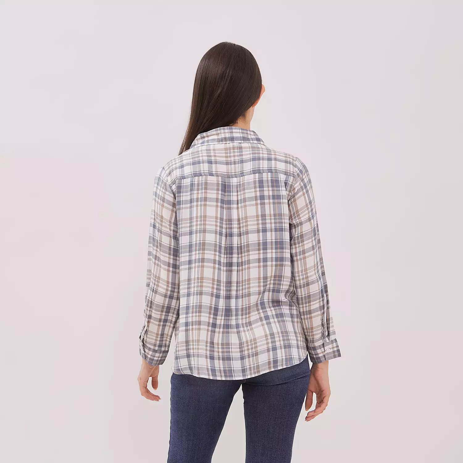 DUST Kemeja Kotak Rumika Biru Comfease (D.116480)