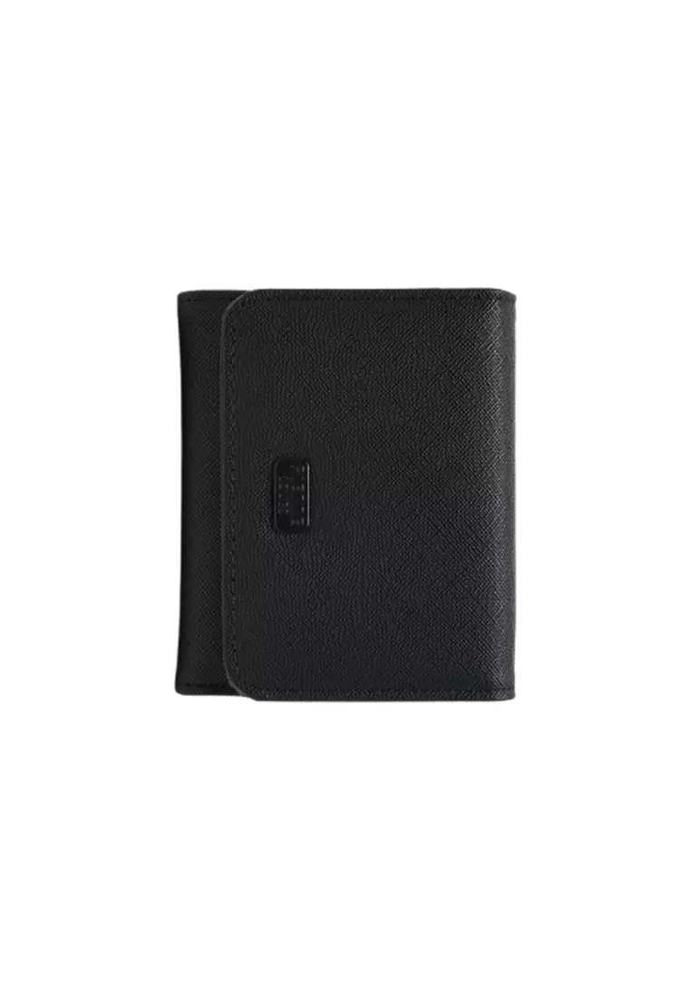 Dompet Wanita Lipat Kecil PIERRE LOUES Nova Wallet Bahan Kulit PU Leather Premium BAEOS ORIGINAL - Black