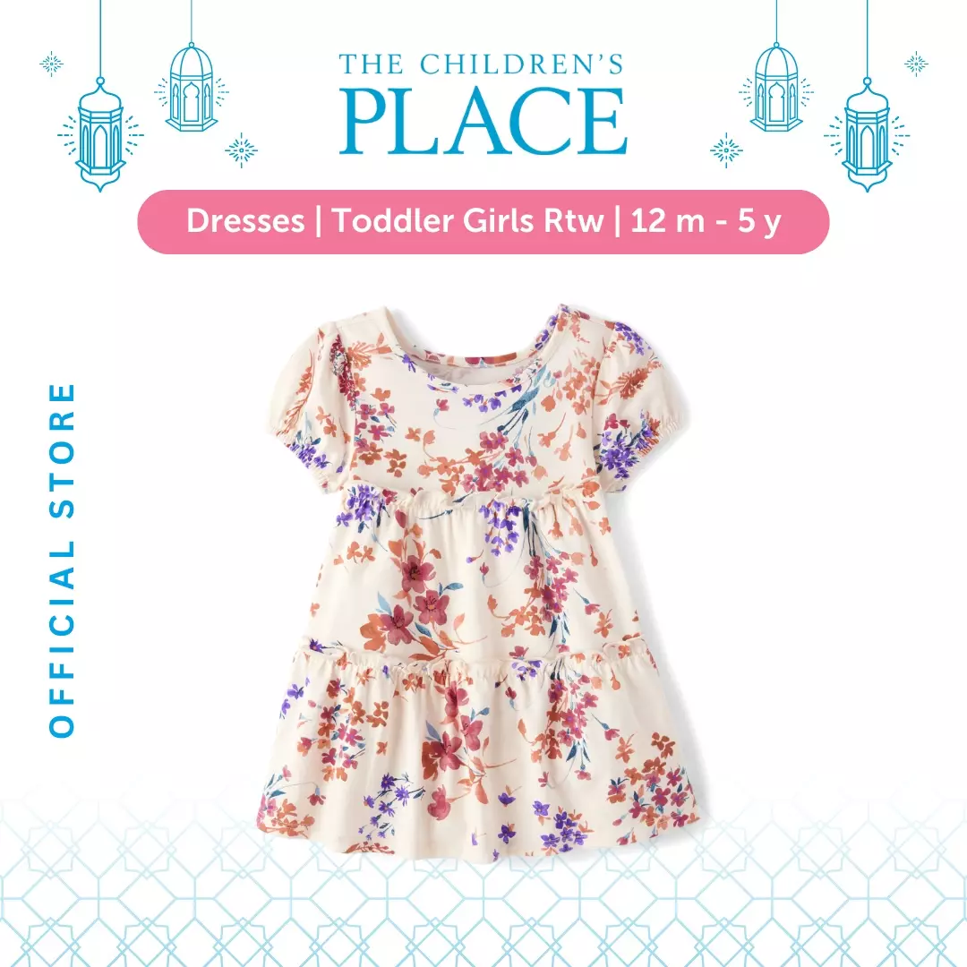 Jual The Children's Place Toddler Girls Floral Tiered Dress Baju