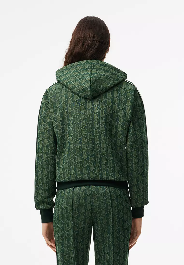 Monogram Jacquard Zip Front Hoodie