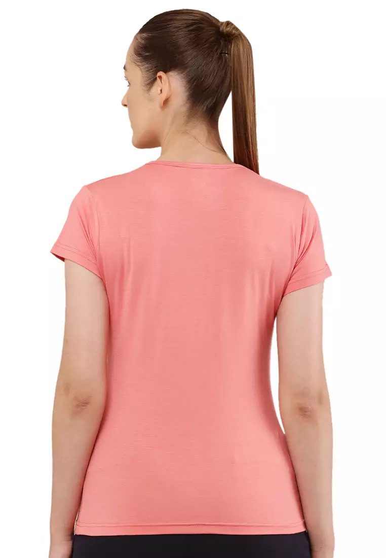 Women's Eco-Stretch Bamboo Training Pink T-Shirt