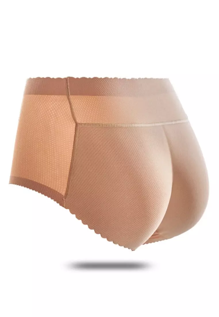 Kalene Butt Lifter Mid Rise Panties Seamless Padded Underwear Hip Pads Enhancer Panty in Nude