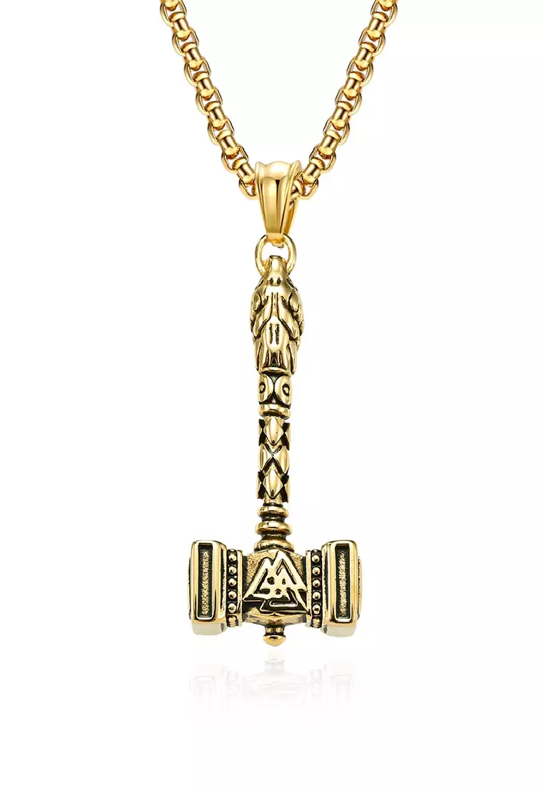 Gold clearance mjolnir necklace