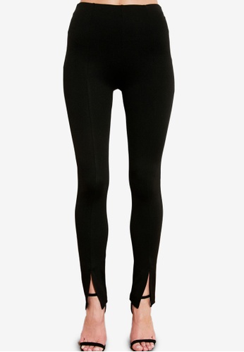 Trendyol black Slit Front Knitted Trousers 70DB2AA1250F5DGS_1