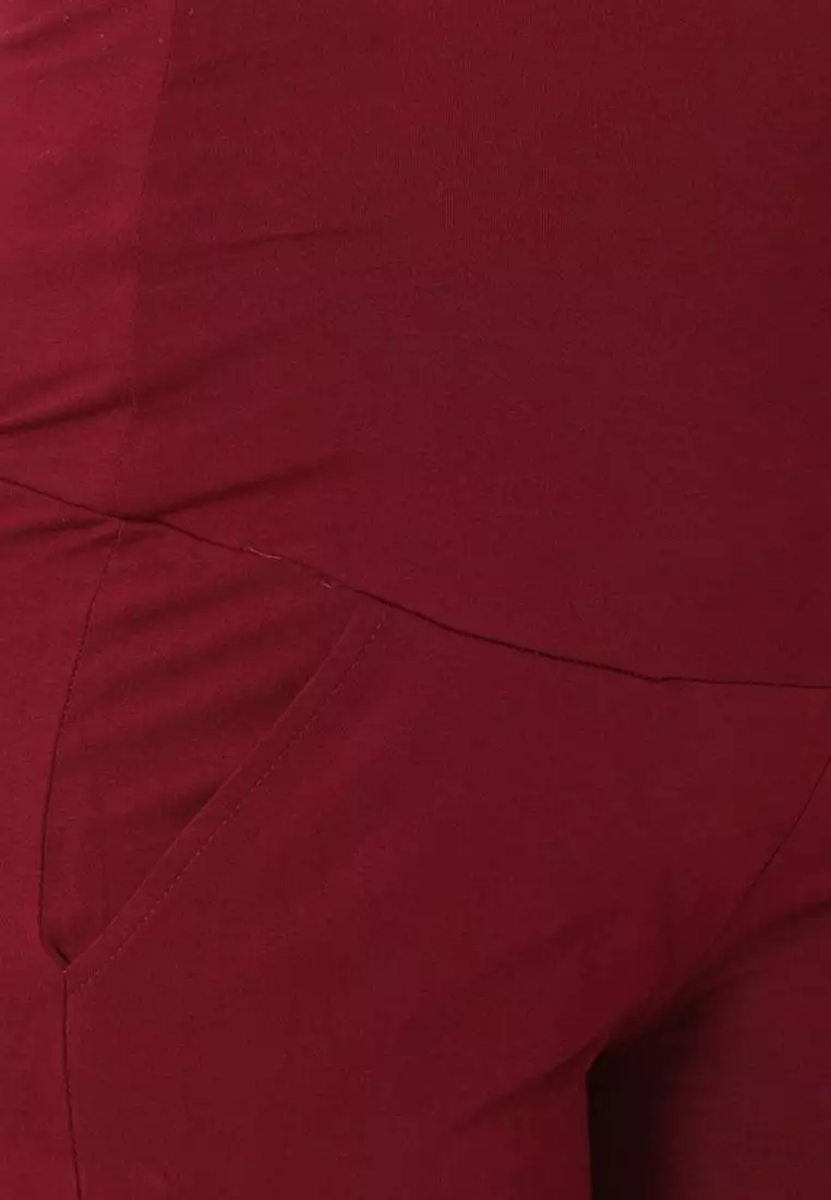 Comfy Maternity Trackpants - Maroon