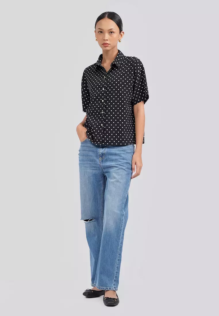 Polkadot Short Sleeve Blouse