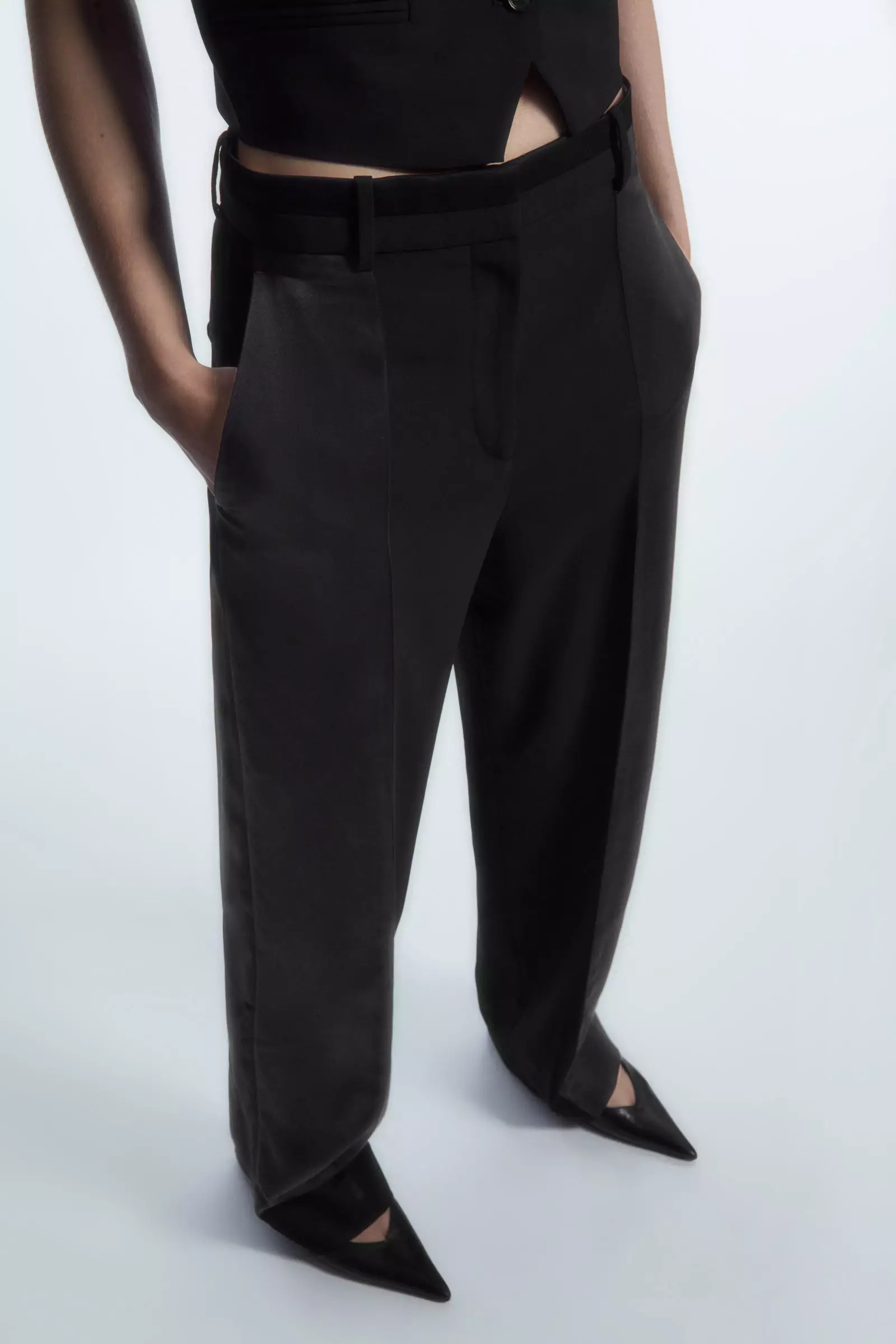 Buy COS Satin-Panelled Wool Tuxedo Trousers 2024 Online | ZALORA ...