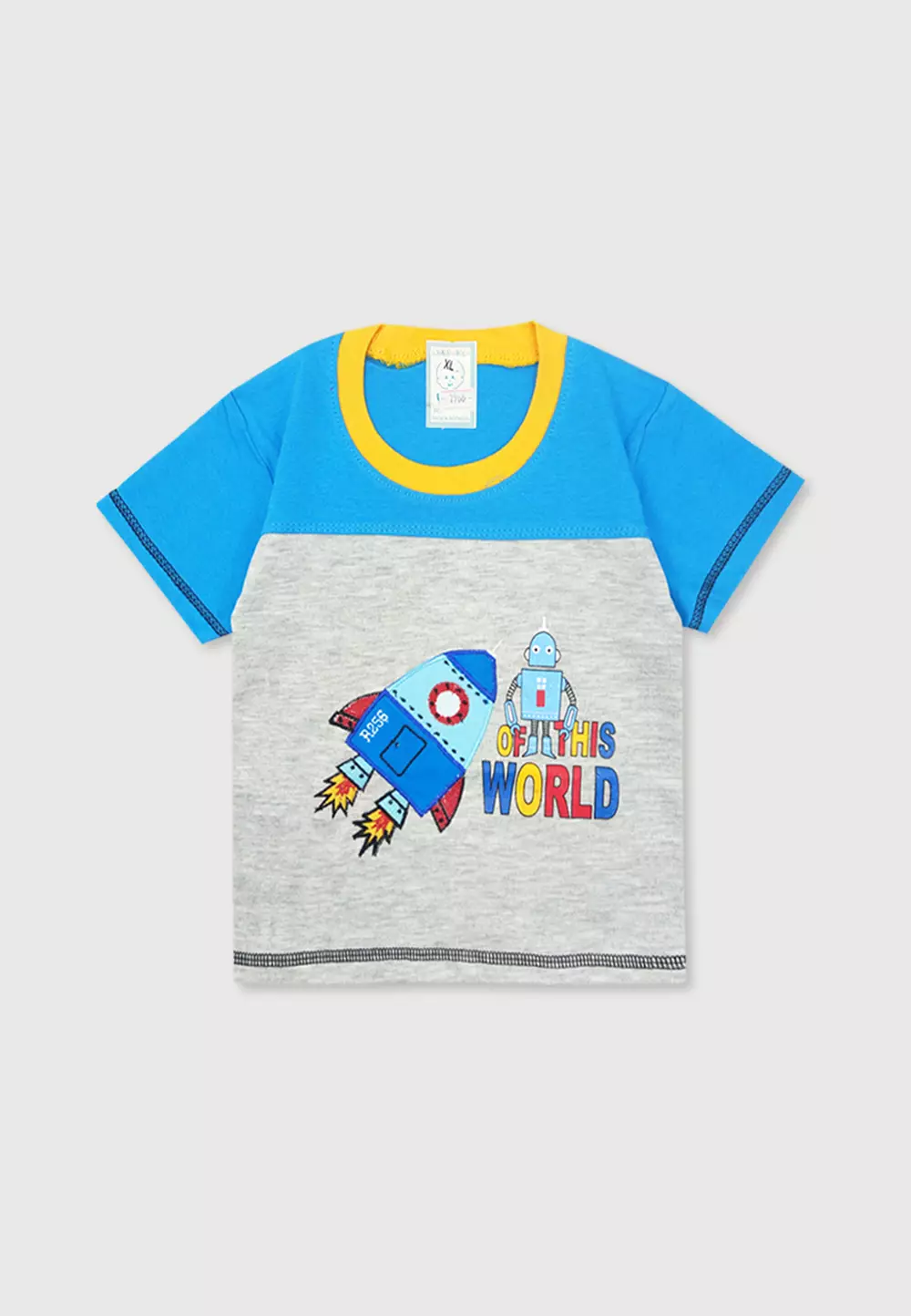 Wakakids Baju Bayi Anak Laki Laki Usia 12 Bulan Hingga 18 Bulan Setelan Celana Jeans Motif Rocket World 1968 Turkis