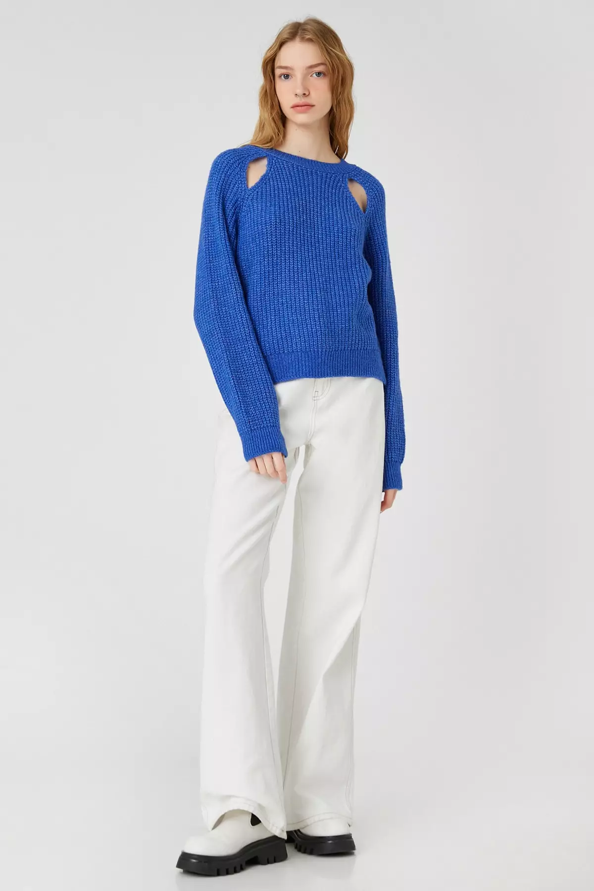 Koton Maglia Ragazza Con Ritagli, Collo Alto, Rosa 275 - Pullover Morbido A Maniche Lunghe, Moderno E Alla Moda - 4
