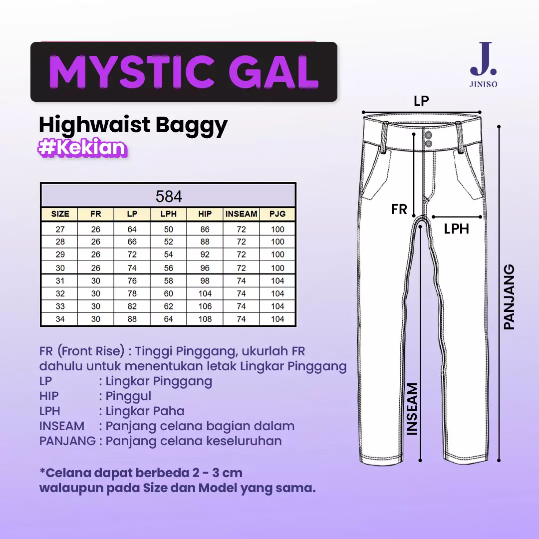Highwaist Baggy Ripped Jeans 584 MYSTIC GAL
