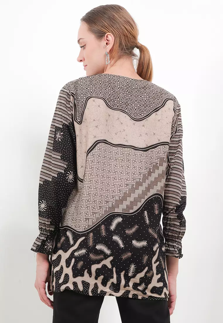 Evano Blouse Batik Exclusive Premium Wanita Casual Modern