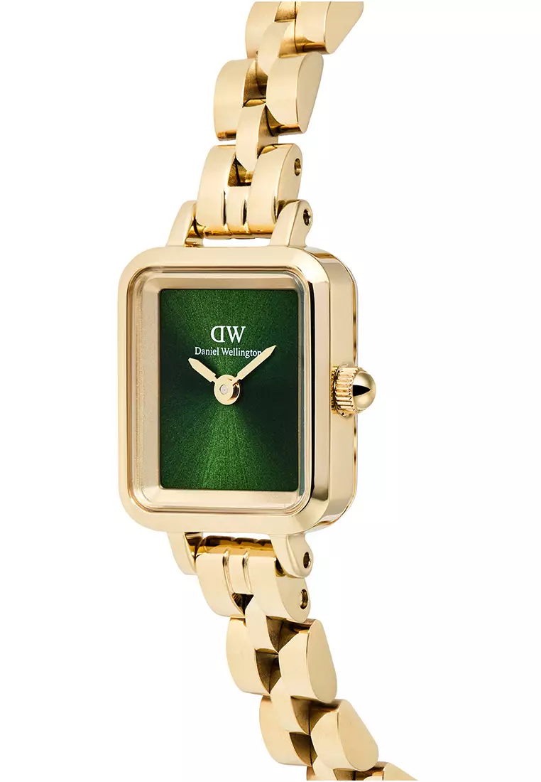 Quadro Mini Arch 3-Link Emerald Sunray Gold Women Watch stainless steel watch DW Official Authentic Original