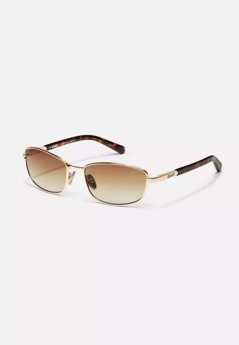 QUAY Text Me Sunglasses - Gold/Sepia