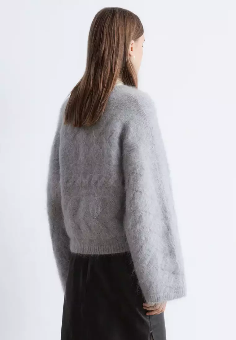 Mohair-Blend Cable-Knit Jumper