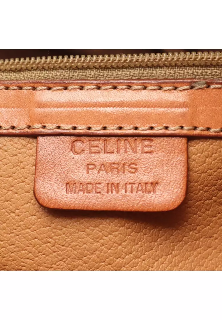 Pre-Loved Celine Macadam Handbag PVC leather Dark brown Brown