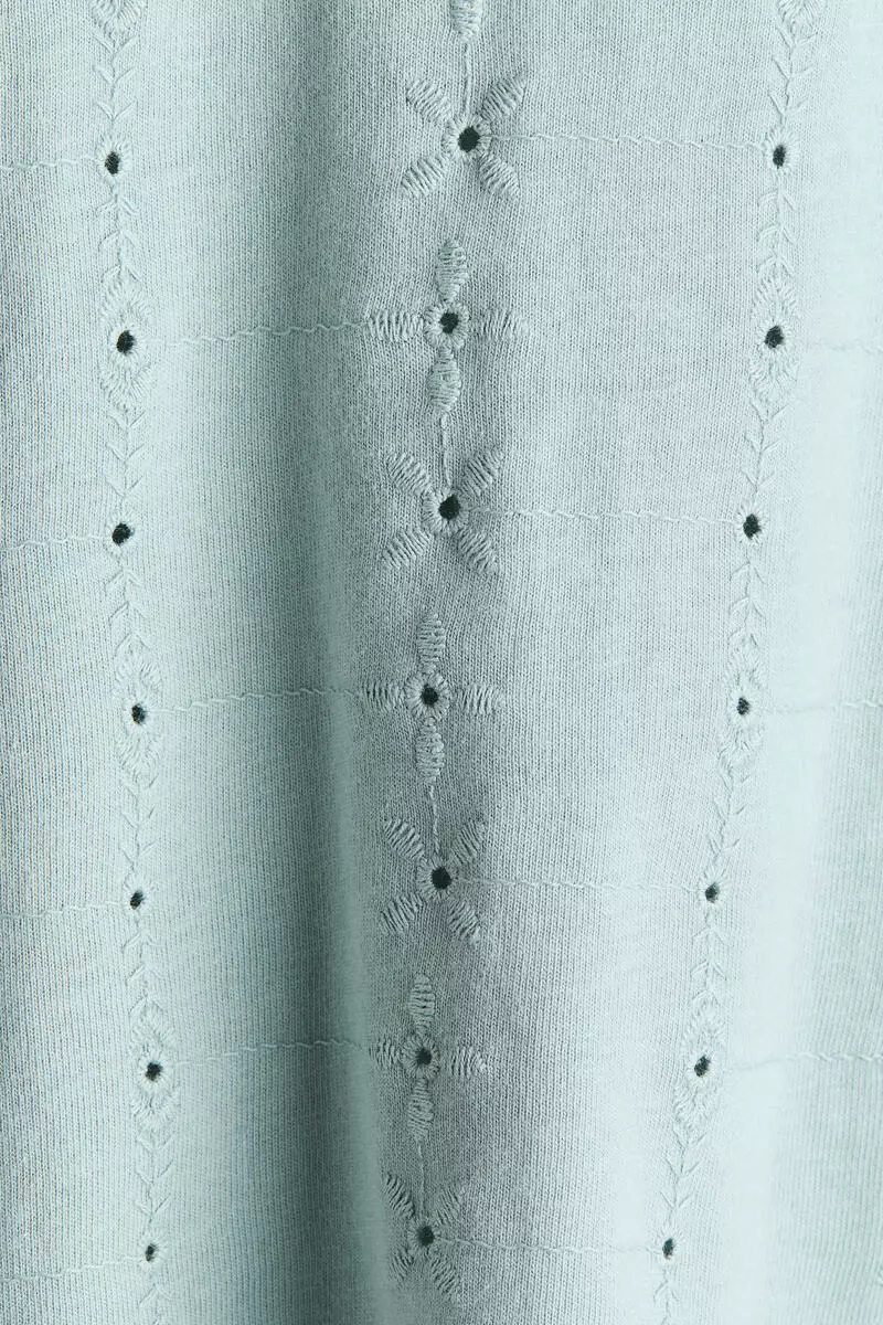 Flutter-sleeved broderie anglaise top