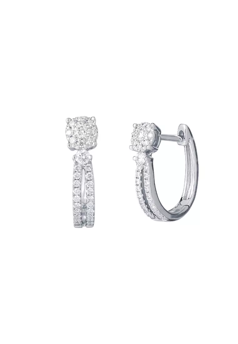 TOMEI Diamond Earrings, White Gold 750