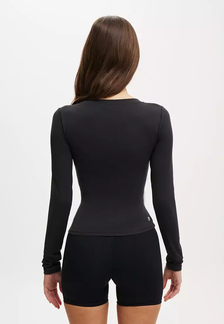 Ultra Soft Plunge Front Long Sleeve Tee