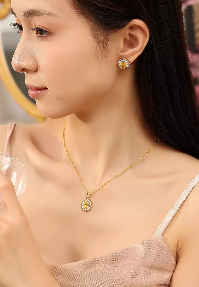 Set Perhiasan Kalung Anting Set Aksesori Serbaguna Minimalis Anti Luntur Baja Tahan Karat