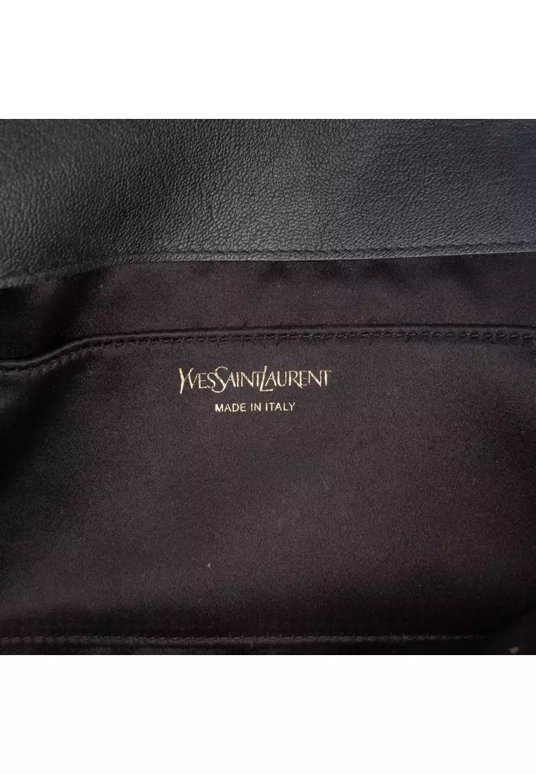 Pre-Loved Saint Laurent Large Calfskin Monogram Belle De Jour Clutch