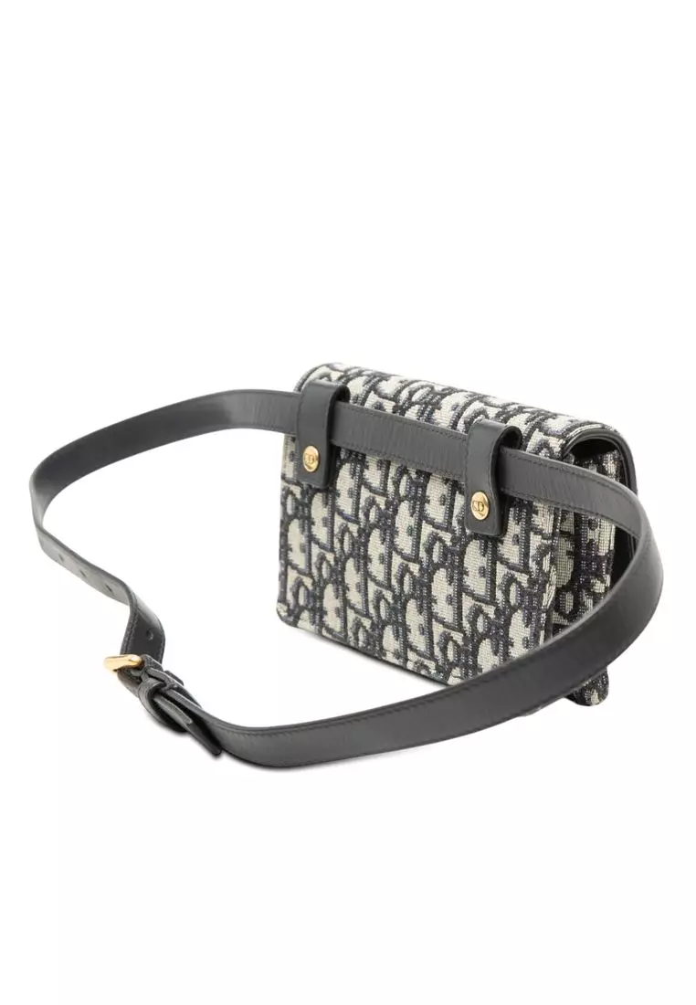 Pre-Loved Dior Oblique Canvas Saddle Belt Bag