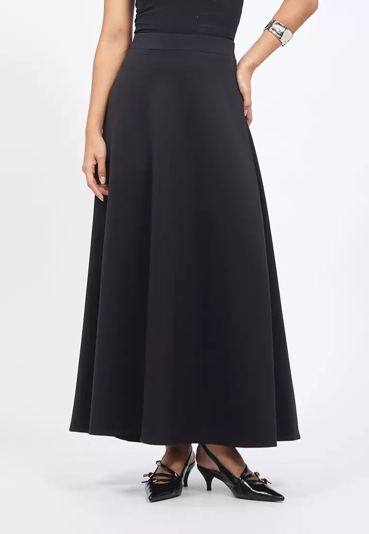 Regular Fit Flared Maxi Skirt
