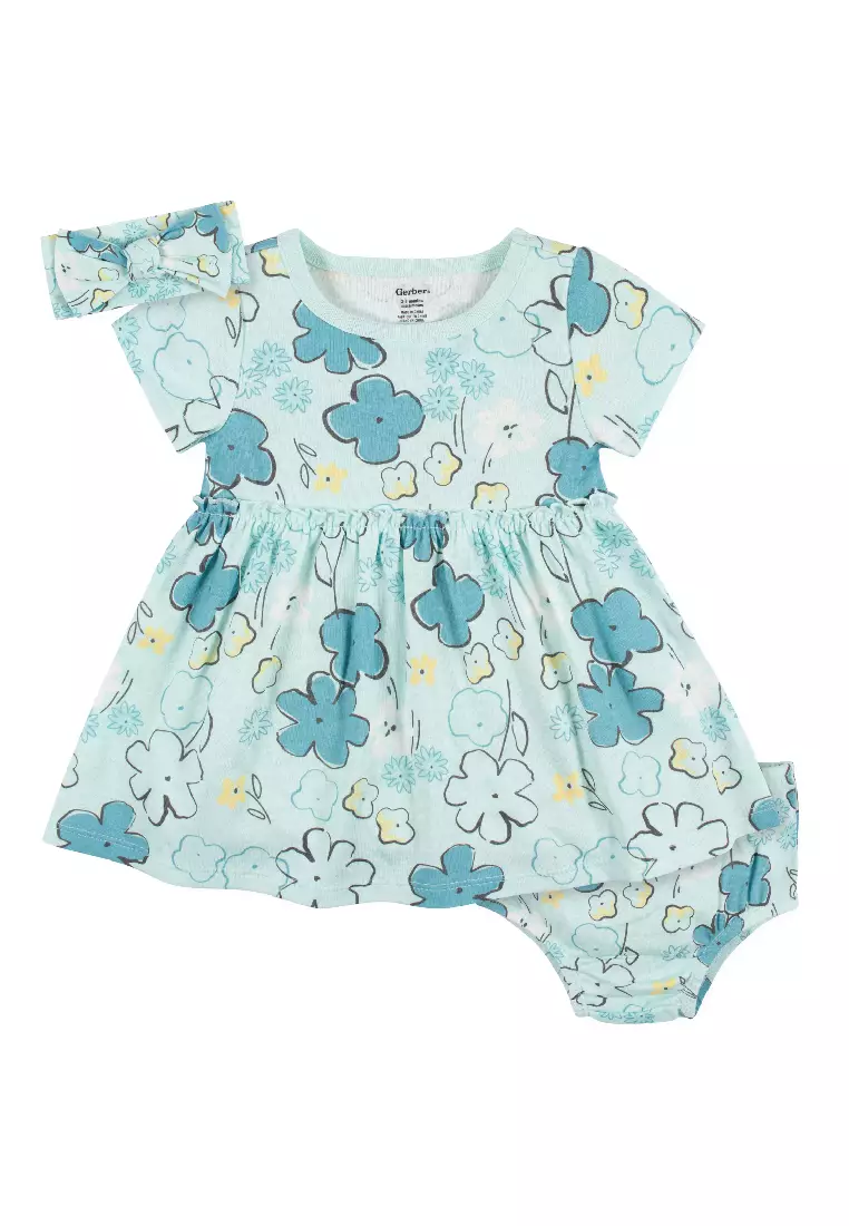 Buy Gerber Childrenswear Gerber 3 Pack Baby Girl Daisies Dress Set in Blue  2024 Online