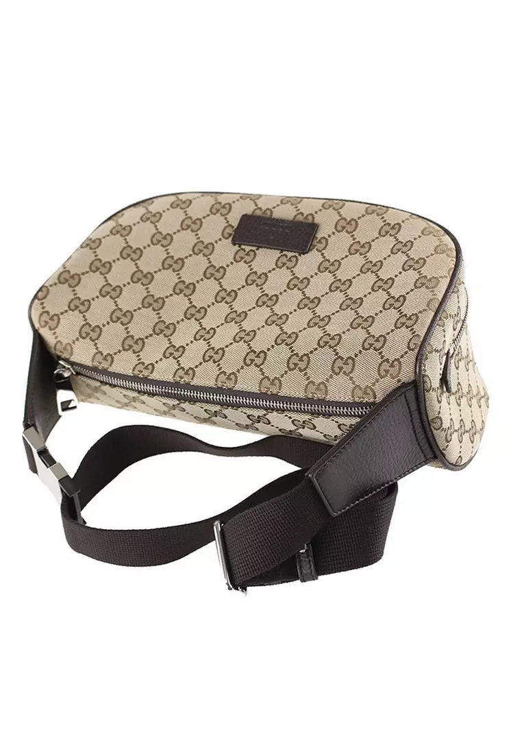 GUCCI GG Canvas Waist Pouch Shoulder Bum Bag Belt Bag Beige Brown