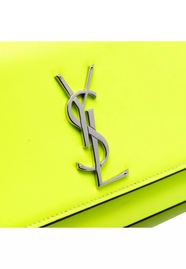 Pre-Loved Saint Laurent Small Patent Grain De Poudre Monogram Kate Crossbody