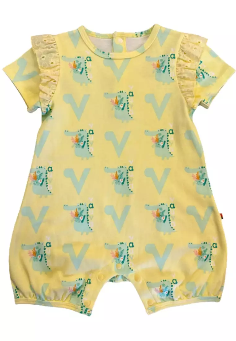 Buy My Little Korner Vauva SS23 Safari Baby Girls Crocodile Print Cotton Bodysuit 2024 Online