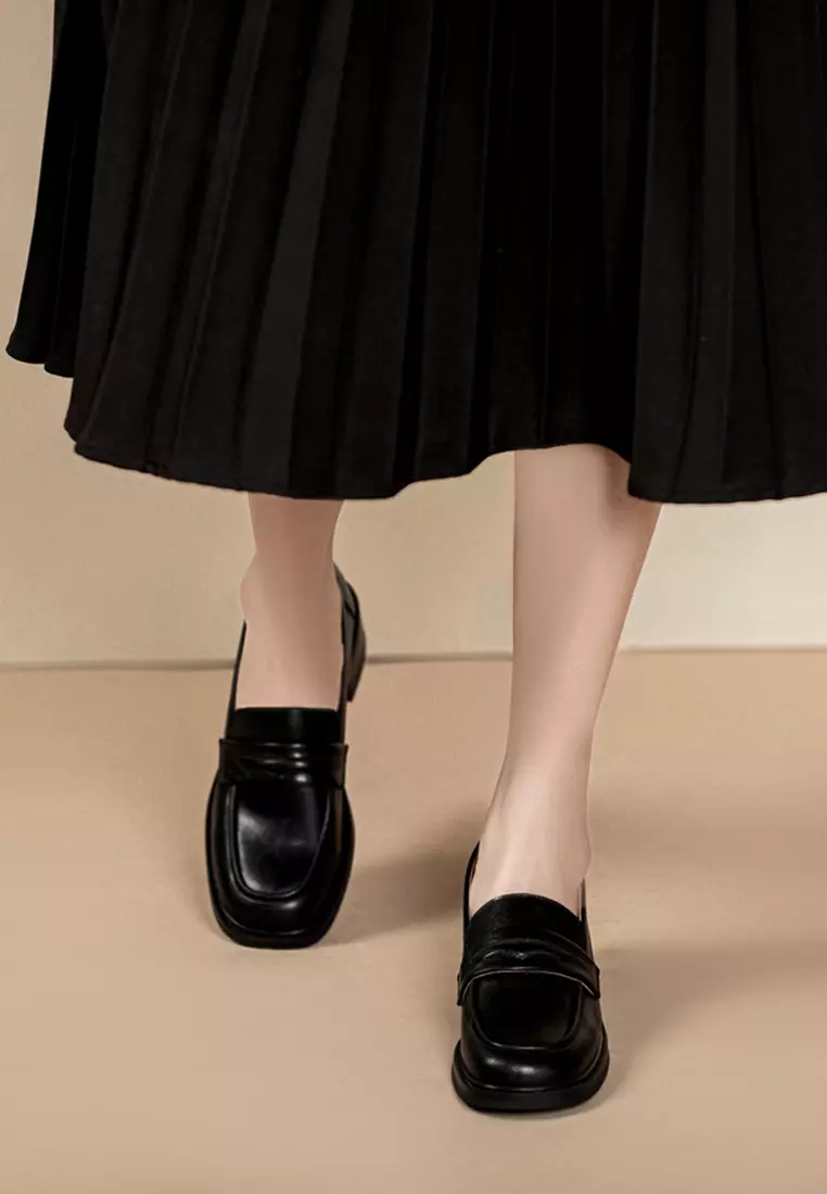 Round Toe Classic Leather Loafer TE912-2