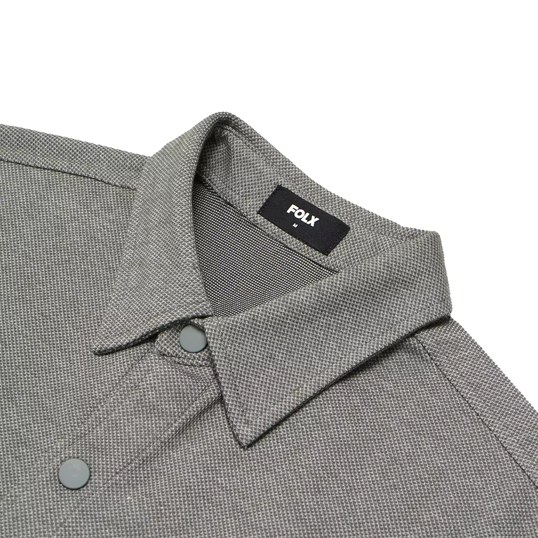Double Pockets Snap Button Jacket Grey
