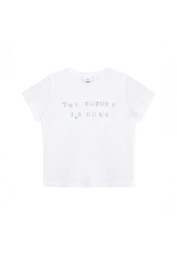 Knot white Boy short sleeve t-shirt organic cotton Future is ours B6568KAA2D8AFDGS_1