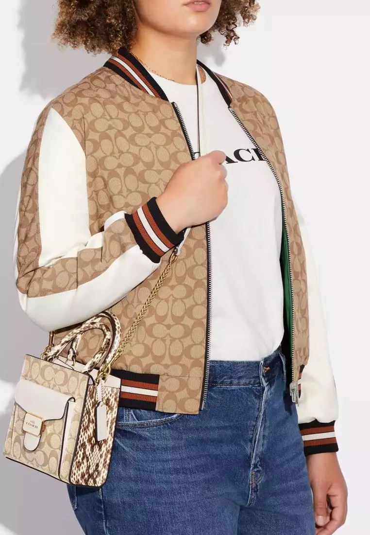 Coach Mini Pepper Crossbody In Signature Canvas Light Khaki Chalk Multi