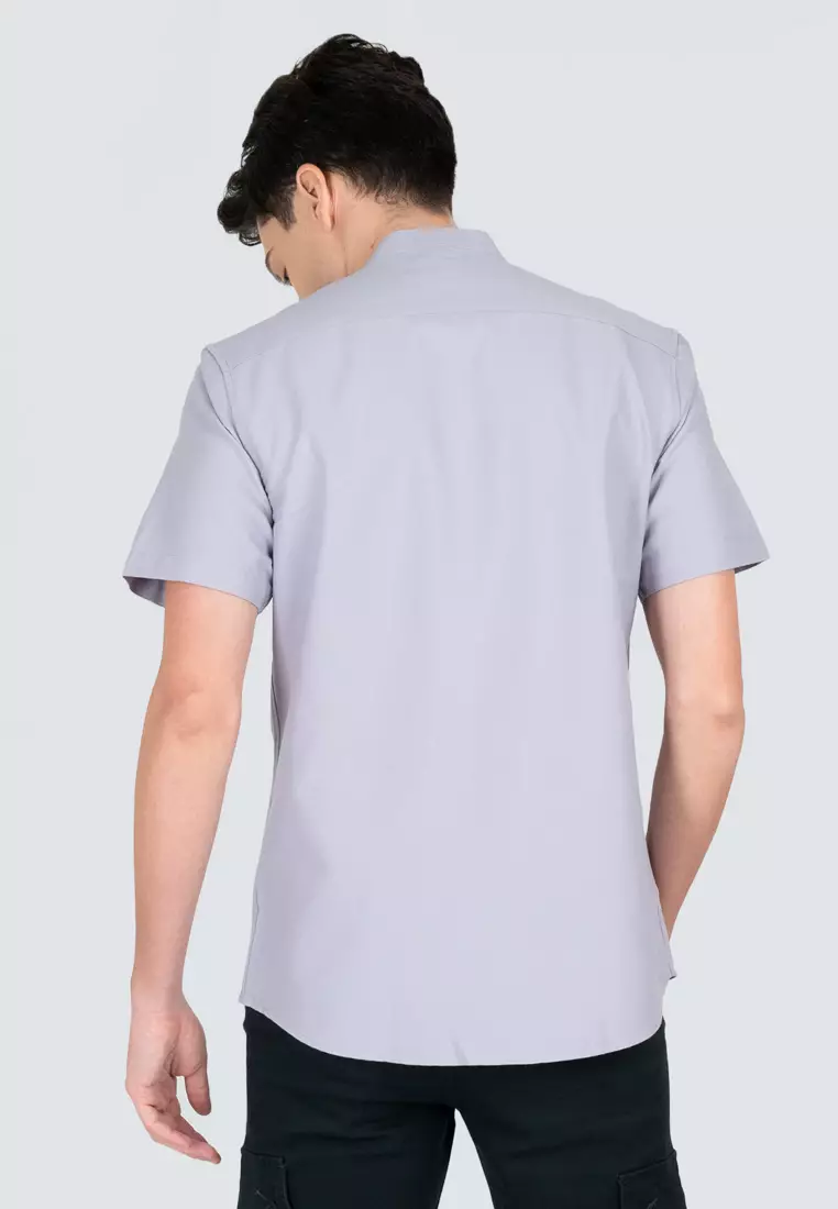 Polo Haus - Men’s Cotton Mix Signature Fit Mandarin Collar Short Sleeve MBSSE003