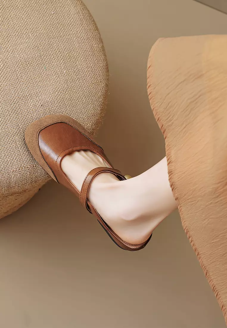 Vintage Buckle Strap Flat Mules WW993-3